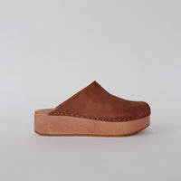 Handcrafted cocoa brown clogs by Bryr Studio, featuring premium leather