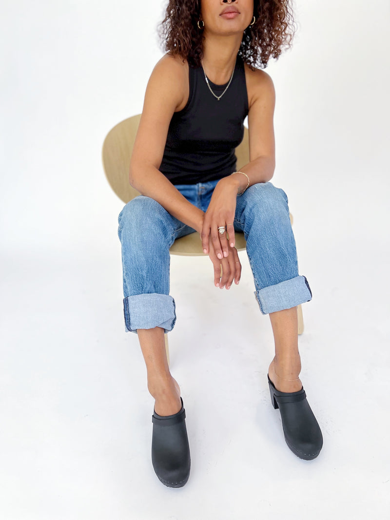 Kat in Monochrome black Shoes Clog