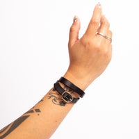 Black Leather Friendship Bracelet