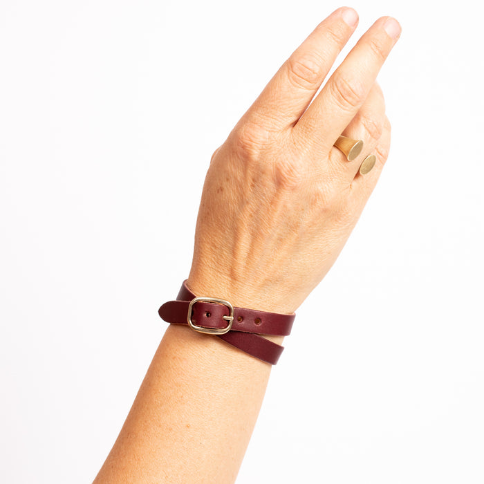 Oxblood Leather Friendship Bracelet