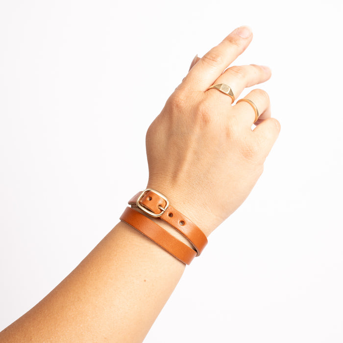 Whiskey Leather Friendship Bracelet