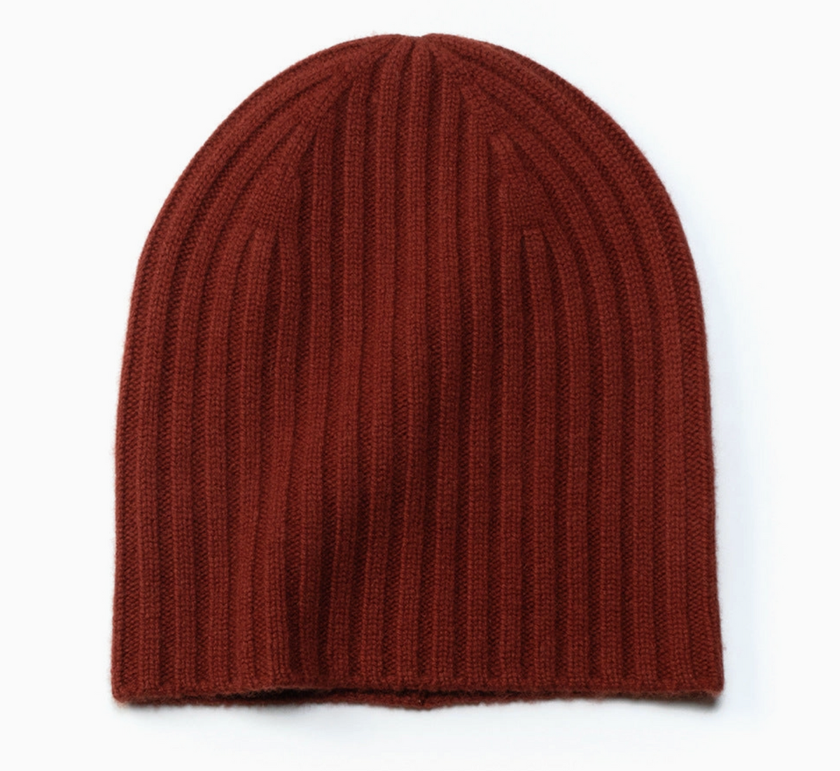 Ribbed Cashmere Beanie - Burgundy- Last Chance