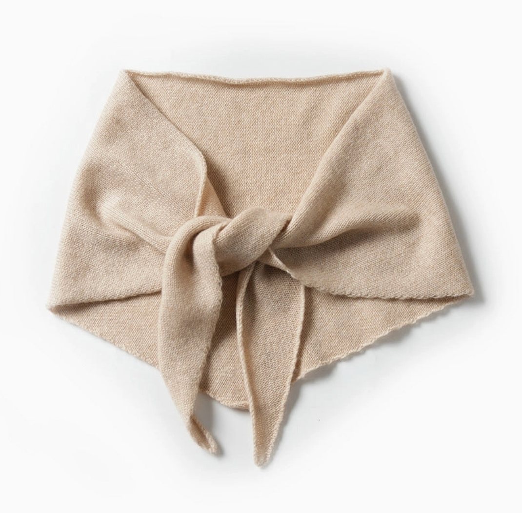 Cashmere Triangle Scarf - Beige
