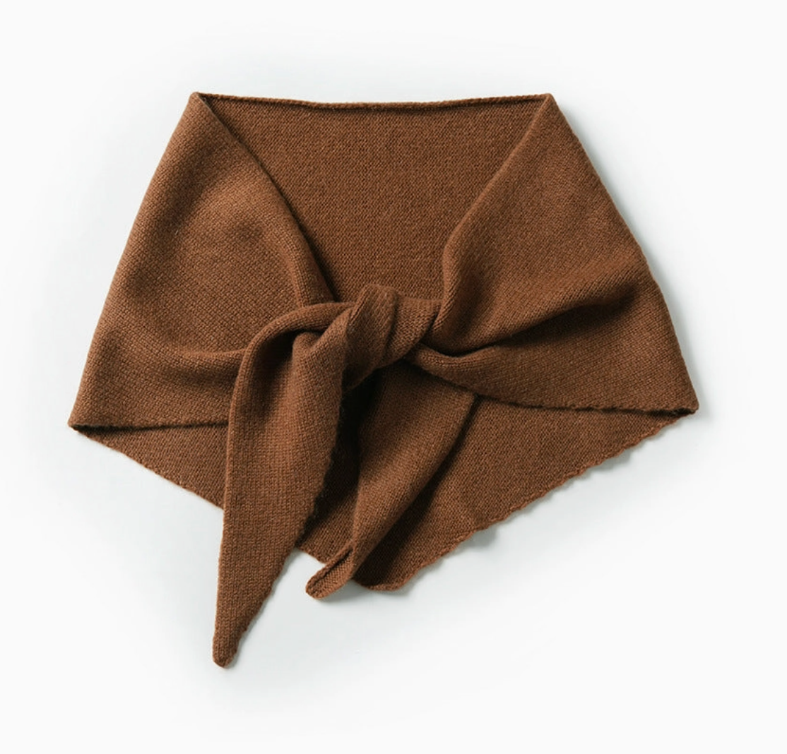 Cashmere Triangle Scarf - Caramel- Last Chance