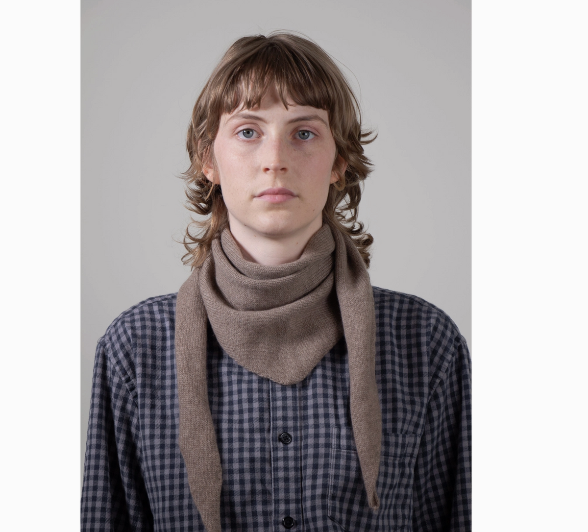 Cashmere Triangle Scarf - Taupe- Last Chance