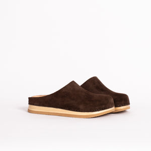 Loaf Clog in Dark Chocolate Suede