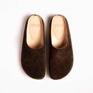 Loaf Clog in Dark Chocolate Suede