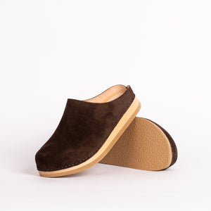 Loaf Clog in Dark Chocolate Suede