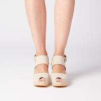 Miranda Peep Toe in Bone