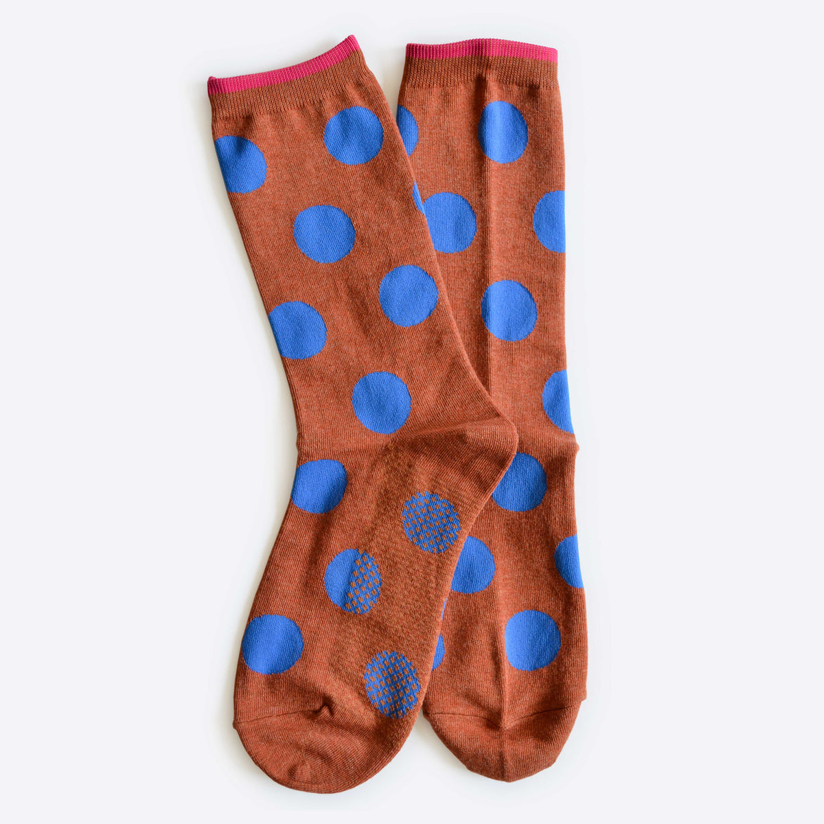 Polka Dot Socks in Brown