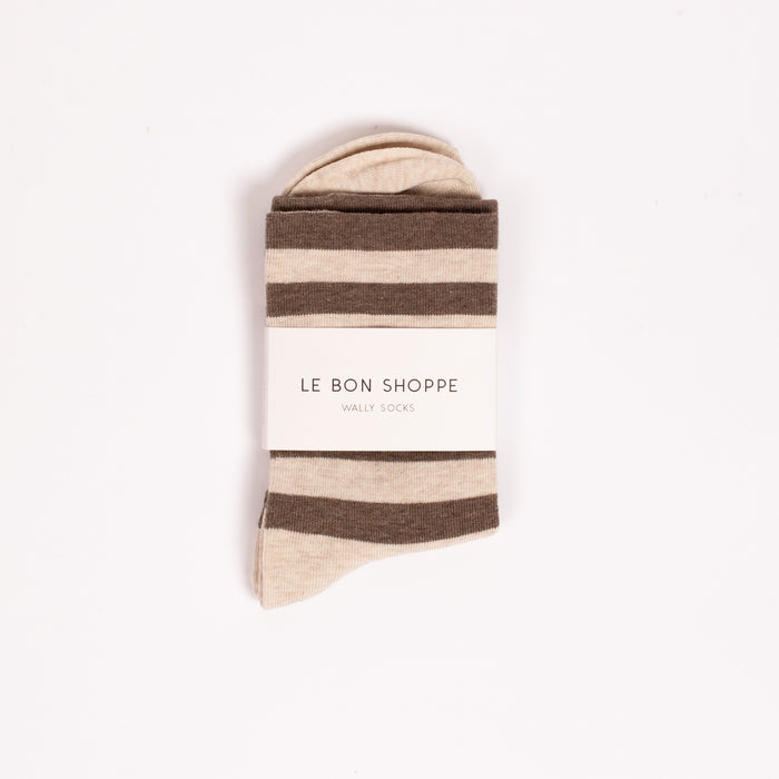 Wally Socks in Brown Stripe