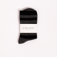Wally Socks in Charcoal Stripe