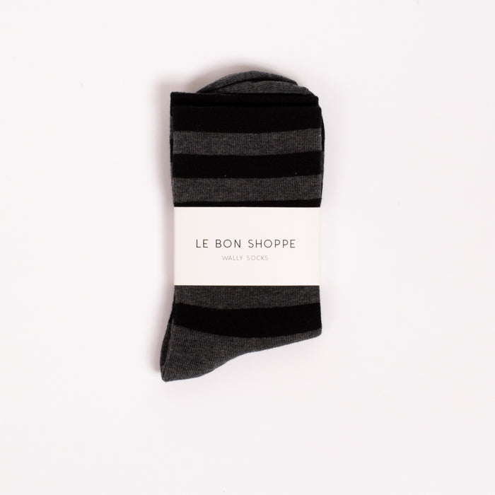 Wally Socks in Charcoal Stripe