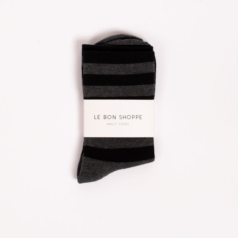 Wally Socks in Charcoal Stripe