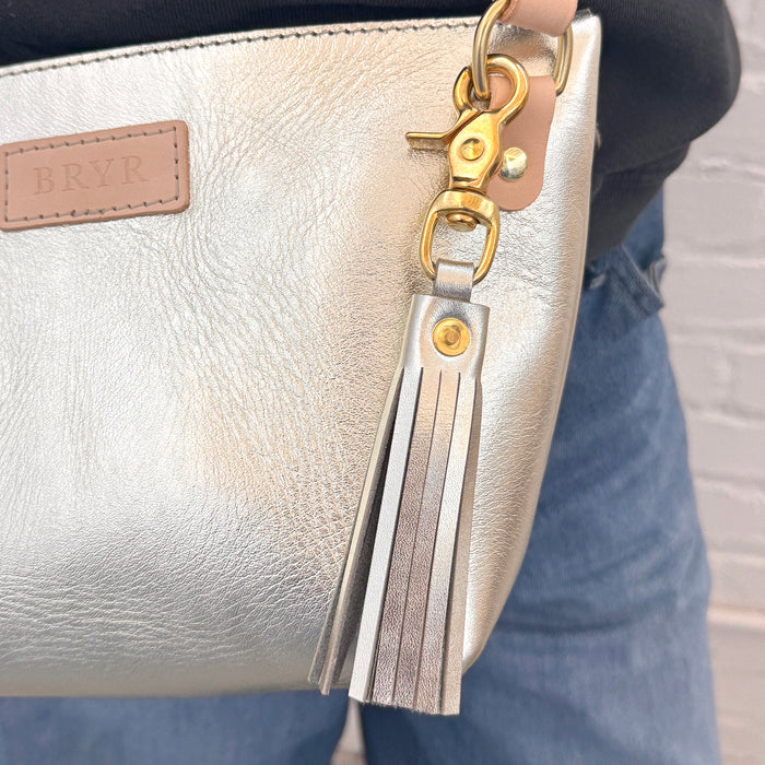 Tassel Keychain in White Gold