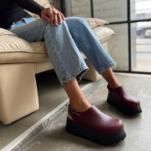Tegan Clog in Oxblood
