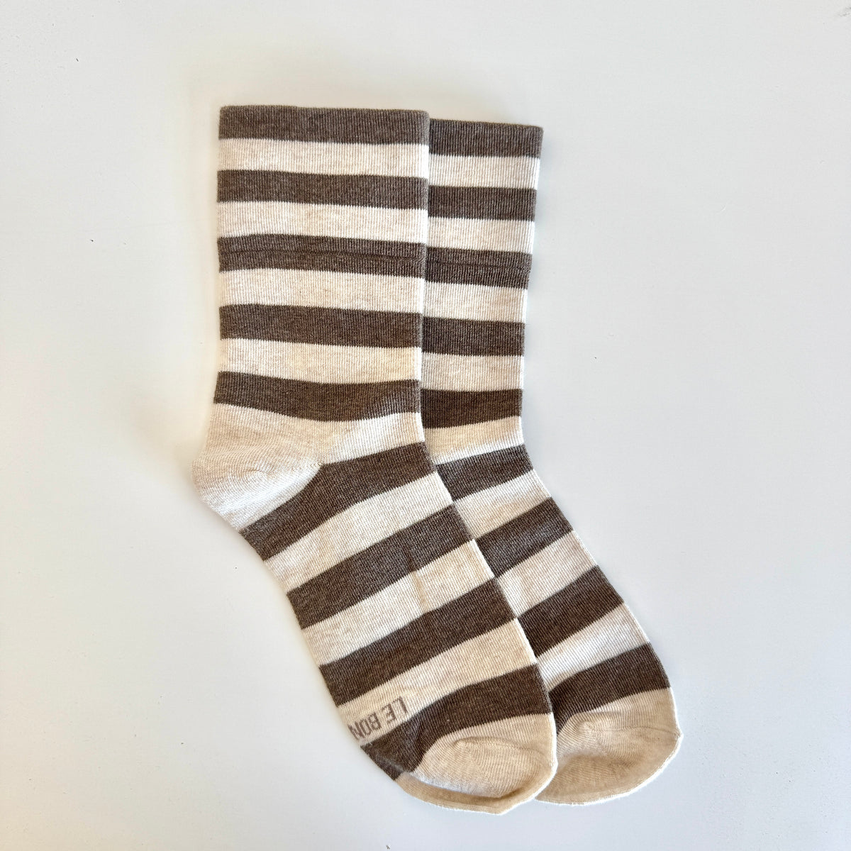 Wally Socks in Brown Stripe