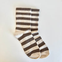Wally Socks in Brown Stripe