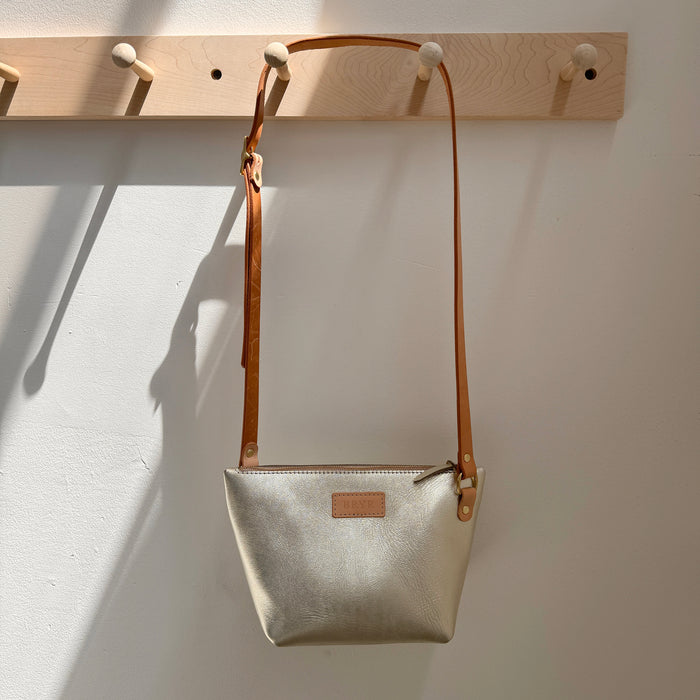 Crossbody Bag in White Gold