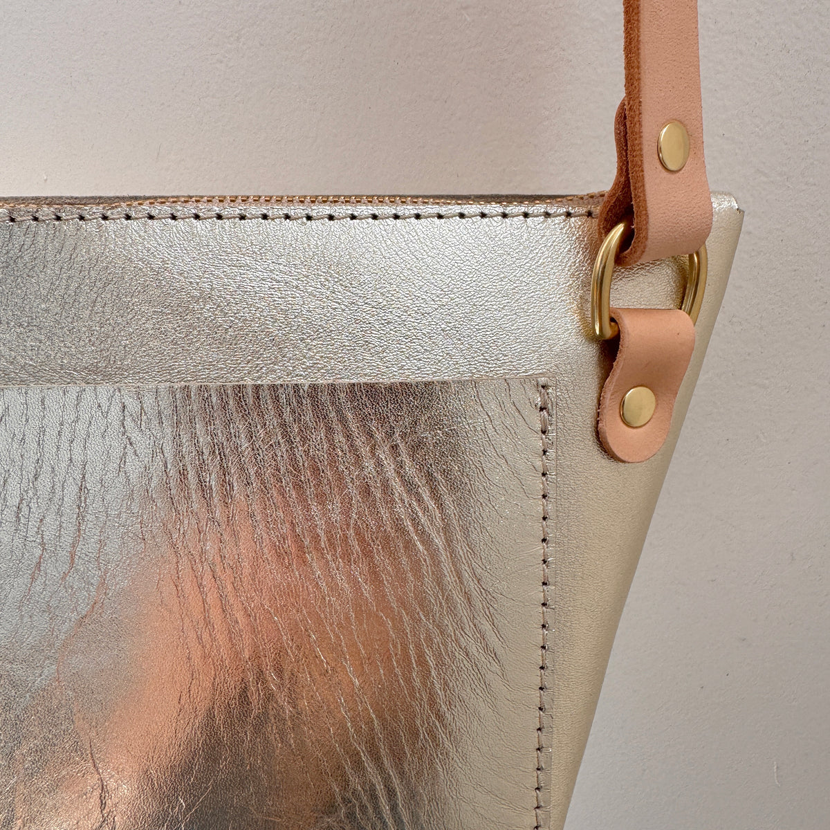 Crossbody Bag in White Gold