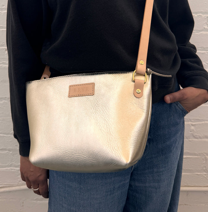 Crossbody Bag in White Gold