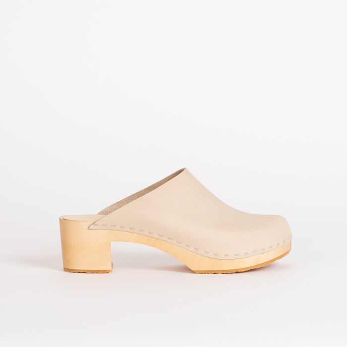 Gabe Block Heel in Bone- Final sale