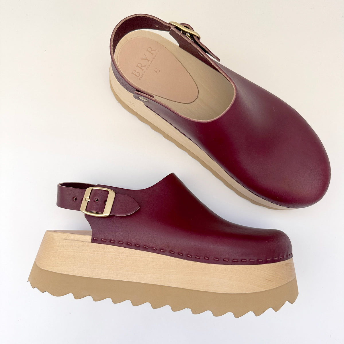Tegan Clog in Burgundy Leather - Coming Aug 9th