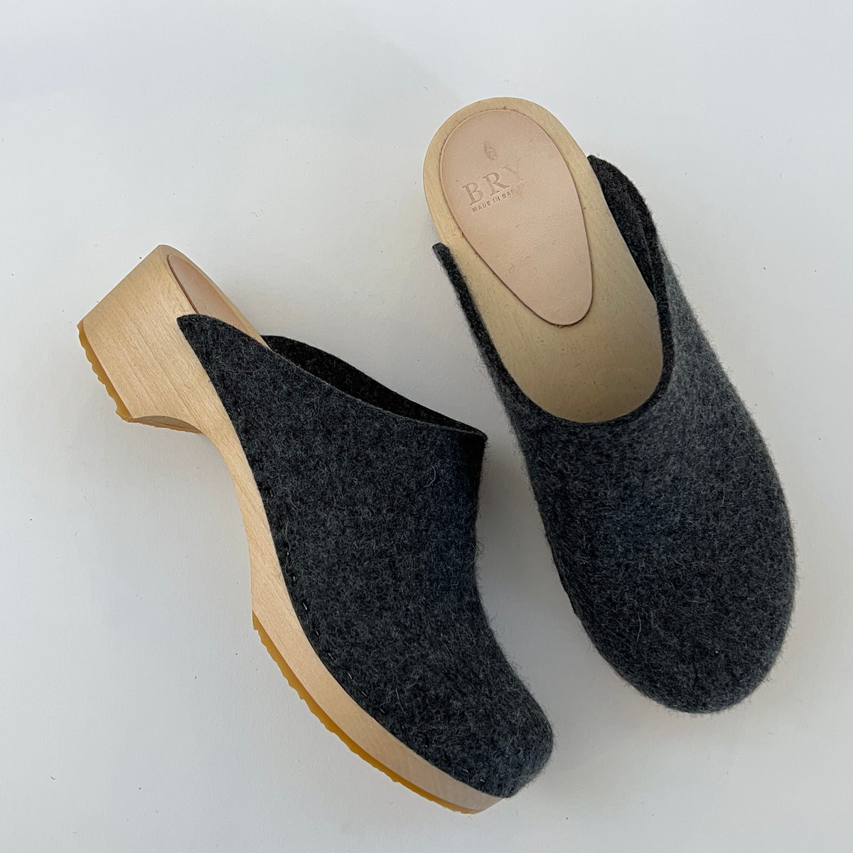 Worker Clog in Charcoal Felt - Size 10 (T2)