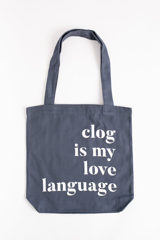 Clog is my Love Language tote-Petrol
